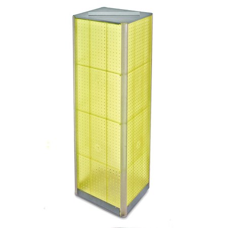 AZAR DISPLAYS Four-Sided Pegboard Floor Revolving Display Panel Size 16"W x 60"H 700405-YEL